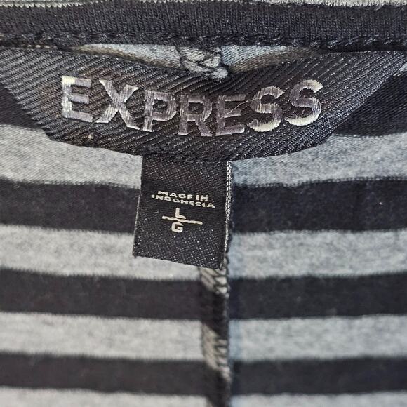 Vtg Express Womens Striped Shift Dress Size Lg lagenlook French Parisian - Picture 2 of 4